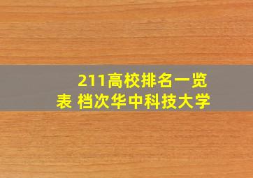 211高校排名一览表 档次华中科技大学